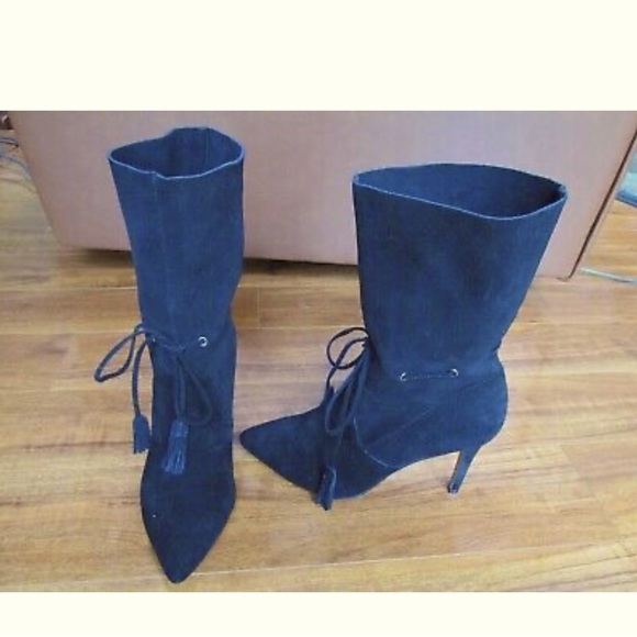 NEW FRENCH CONNECTION Rowdy Black Suede Bootie - Picture 2 of 3